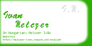 ivan melczer business card